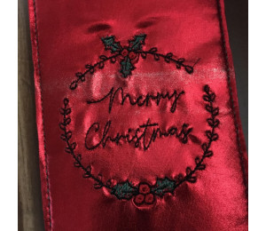 ADVENTSKALENDER 23. Dezember - Stickdatei - Merry Christmas Mistel Kranz